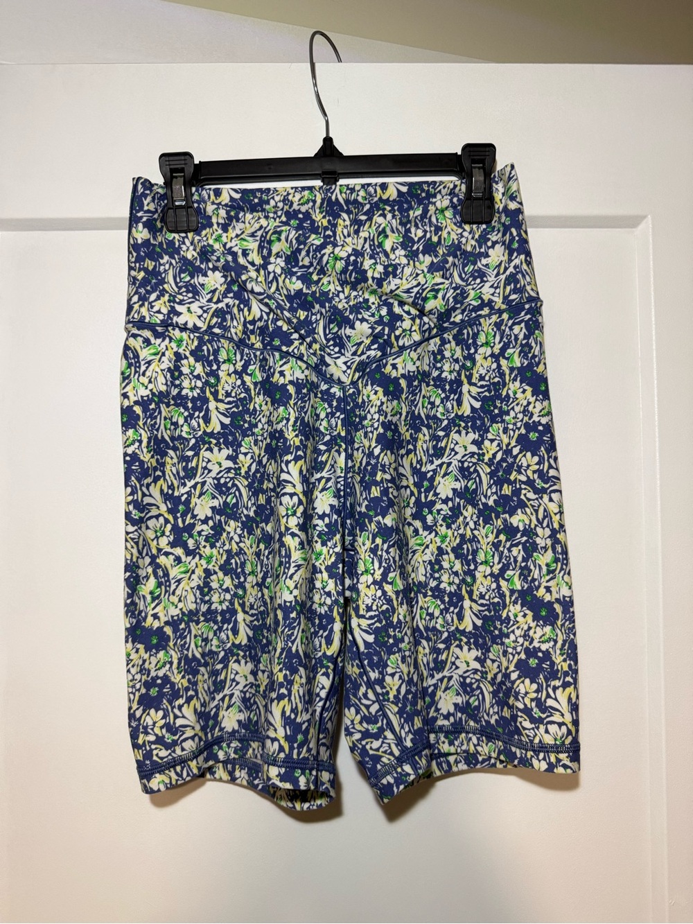 aerie Navy, White & Green Floral High-Rise Bike Shorts